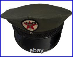 Vintage Texaco Gas Station Attendant Uniform Hat Advertising Oil Size 7 1/2
