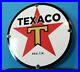 Vintage Texaco Gasoline Porcelain Gas Oil Texas Service Station Pump Plate Sign