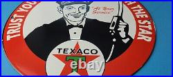 Vintage Texaco Gasoline Porcelain Gas Texas Oil Service Station Pump Plate Sign