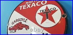 Vintage Texaco Gasoline Porcelain Mobil Oil Service Station Pump Plate Sign