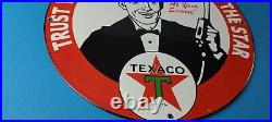 Vintage Texaco Gasoline Sign Gas Motor Oil Pump Plate Porcelain Sign