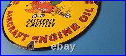 Vintage Texaco Gasoline Sign Gas Pump Plate Porcelain Muttley Cartoon Sign