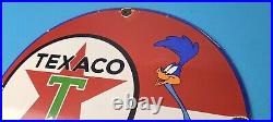 Vintage Texaco Gasoline Sign Red Star Road Runner Gas Pump Service Sign