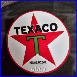 Vintage Texaco Golden Motor Old Us Gasoline Oil Gas Pump Enamel Porcelain Sign