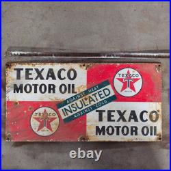 Vintage Texaco Insulated Old Us Gasoline Oil Gas Pump Enamel Porcelain Sign