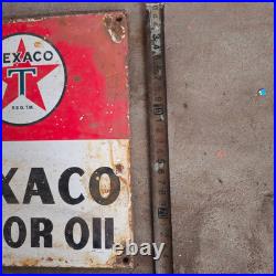 Vintage Texaco Insulated Old Us Gasoline Oil Gas Pump Enamel Porcelain Sign