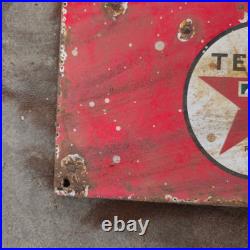 Vintage Texaco Insulated Old Us Gasoline Oil Gas Pump Enamel Porcelain Sign