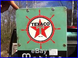 Vintage Texaco Marine White Gasoline Pump Porcelain Metal Sign Gas Oil Nautical