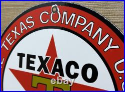 Vintage Texaco Motor Oil Porcelain Sign Texas Gasoline Gas Station Pump Plate