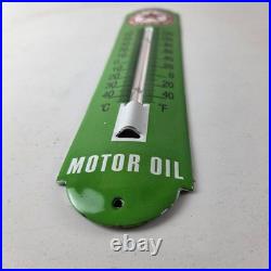 Vintage Texaco Motor Oil Sign Gas Pump Ad Sign on Porcelain Thermometer