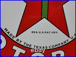 Vintage Texaco Porcelain Sign Motor Oil Gasoline Station Old Service Pump Plate Vintage Texaco Porcelain Sign Motor Oil Gasoline Station Old Service Pump Plate