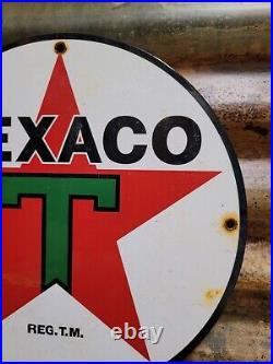 Vintage Texaco Porcelain Sign Oil Gas Station Star Service Garage Repair Pump