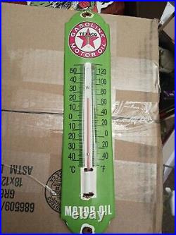 Vintage Texaco Porcelain Thermometer Sign Texas Company Advertising Gas & Oil