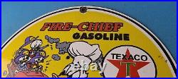 Vintage Texaco Sign Fan Favorite Cartoon Gasoline Gas Pump Porcelain Sign