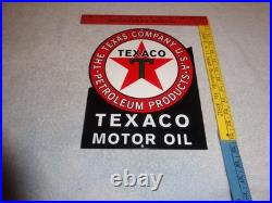 Vintage Texaco The Texas Company USA Petroleum Products Motor Oil Gasoline Sign