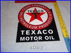 Vintage Texaco The Texas Company USA Petroleum Products Motor Oil Gasoline Sign