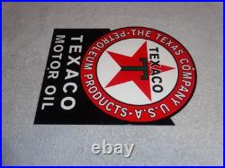 Vintage Texaco The Texas Company USA Petroleum Products Motor Oil Gasoline Sign