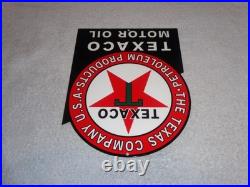 Vintage Texaco The Texas Company USA Petroleum Products Motor Oil Gasoline Sign