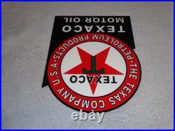 Vintage Texaco The Texas Company USA Petroleum Products Motor Oil Gasoline Sign