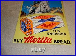 Vintage The Lone Ranger Merita Bread Metal Tv Show Gasoline Oil Advertising Sign