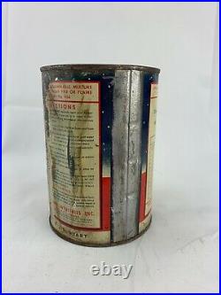 Vintage Thermo Anti-Freeze One Quart Motor Oil Can Metal 1940S Gas Station H/o