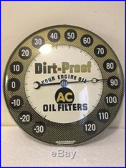 Vintage Thermometer Ac Oil Filter Dirt-proof 12 Inch Glass Face