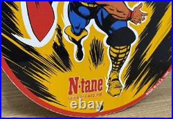 Vintage Thor N-tane Conoco Gasoline 12 Porcelain Marvel Comic Oil Sign Vintage Thor N-tane Conoco Gasoline 12 Porcelain Marvel Comic Oil Sign