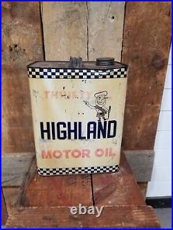 Vintage Thrifty 2 Gallon Motor Oil Can Scottish Graphics Inv#407