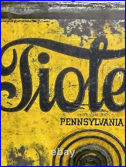 Vintage Tiolene Pure Pennsylvania Motor Oil 1 Gallon Can Slim Rare Original