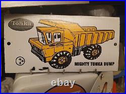 Vintage Tonka Toys Porcelain Metal Steel Sign Rare Advertising Car Gas Oil