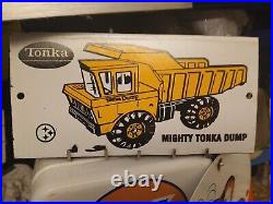 Vintage Tonka Toys Porcelain Metal Steel Sign Rare Advertising Car Gas Oil