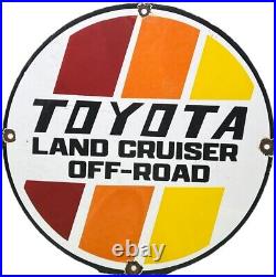 Vintage Toyota Land Cruiser Porcelain Sign Oil Gas Dealership Tacoma 4runner