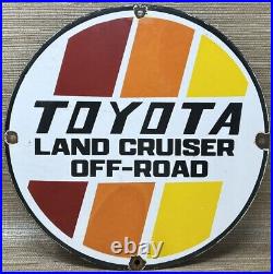 Vintage Toyota Land Cruiser Porcelain Sign Oil Gas Dealership Tacoma 4runner