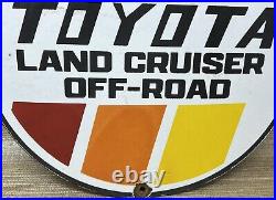 Vintage Toyota Land Cruiser Porcelain Sign Oil Gas Dealership Tacoma 4runner