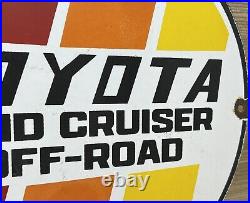 Vintage Toyota Land Cruiser Porcelain Sign Oil Gas Dealership Tacoma 4runner