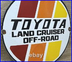 Vintage Toyota Land Cruiser Porcelain Sign Oil Gas Dealership Tacoma 4runner