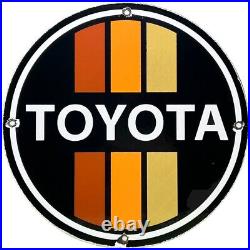 Vintage Toyota Porcelain Sign Dealership Land Cruiser 4runner Tacoma Oil Gas