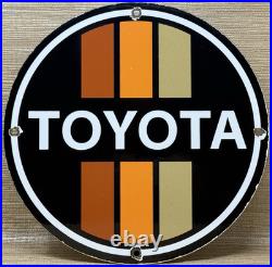 Vintage Toyota Porcelain Sign Dealership Land Cruiser 4runner Tacoma Oil Gas