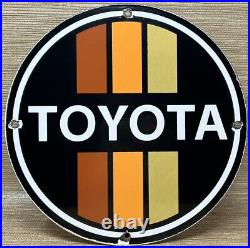 Vintage Toyota Porcelain Sign Dealership Land Cruiser 4runner Tacoma Oil Gas