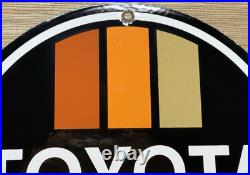 Vintage Toyota Porcelain Sign Dealership Land Cruiser 4runner Tacoma Oil Gas