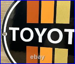 Vintage Toyota Porcelain Sign Dealership Land Cruiser 4runner Tacoma Oil Gas