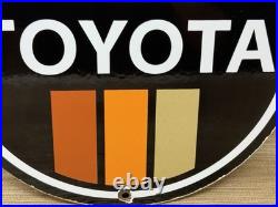 Vintage Toyota Porcelain Sign Dealership Land Cruiser 4runner Tacoma Oil Gas