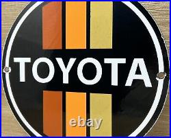 Vintage Toyota Porcelain Sign Dealership Land Cruiser 4runner Tacoma Oil Gas