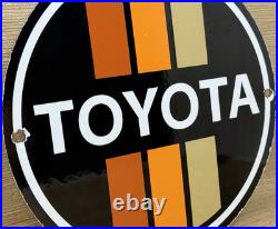 Vintage Toyota Porcelain Sign Dealership Land Cruiser 4runner Tacoma Oil Gas