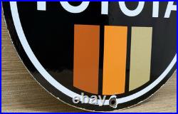 Vintage Toyota Porcelain Sign Dealership Land Cruiser 4runner Tacoma Oil Gas