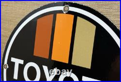 Vintage Toyota Porcelain Sign Dealership Land Cruiser 4runner Tacoma Oil Gas