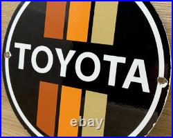 Vintage Toyota Porcelain Sign Dealership Land Cruiser 4runner Tacoma Oil Gas