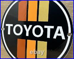 Vintage Toyota Porcelain Sign Dealership Land Cruiser 4runner Tacoma Oil Gas