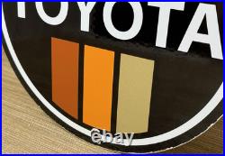 Vintage Toyota Porcelain Sign Dealership Land Cruiser 4runner Tacoma Oil Gas