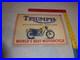 Vintage Triumph Motorcycles Dealer 14 X 10 Porcelain Metal Gasoline & Oil Sign